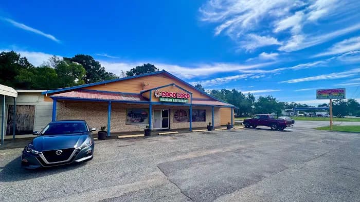 Coco Loco Mexican Restaurant storefront on Highway 613 in Moss Point, Mississippi